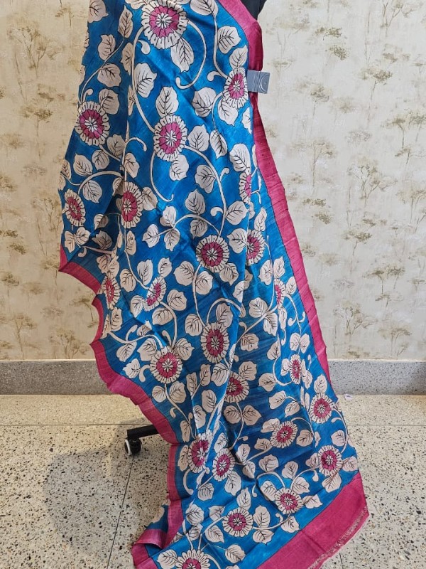 Kalamkari Hand Painted Tussar dupatta