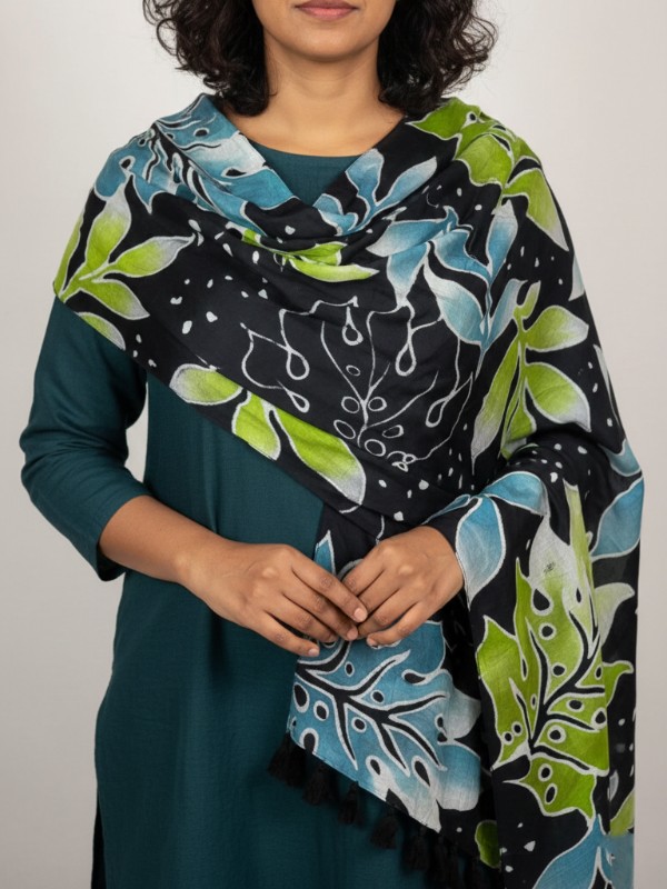 Pure silk hand painted stoles with tessels