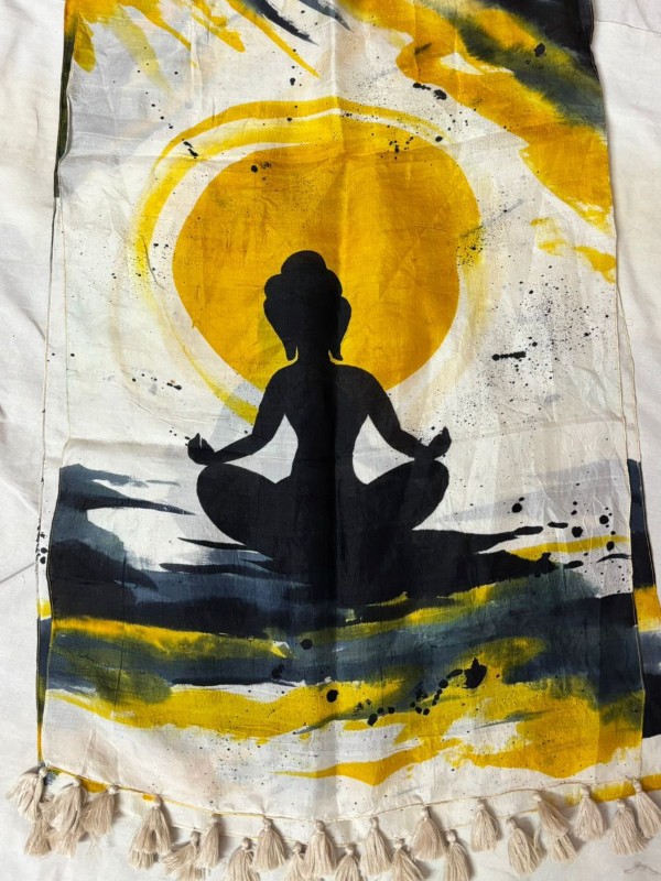 Pure silk hand painted stoles with tessels