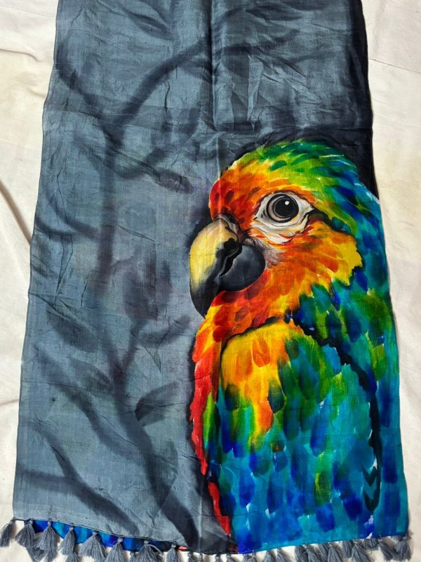 Pure silk hand painted stoles with tessels