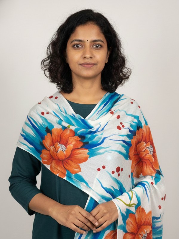 Pure silk hand painted stoles with tessels