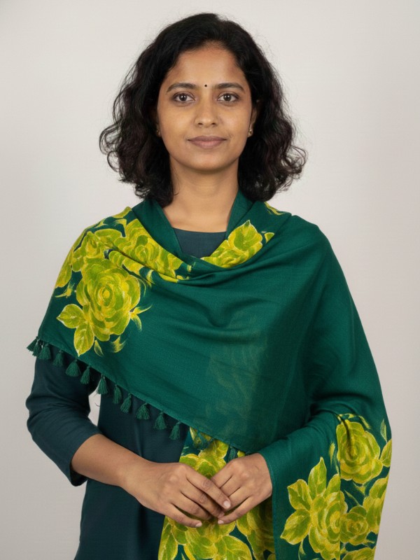 Pure silk hand painted stoles with tessels