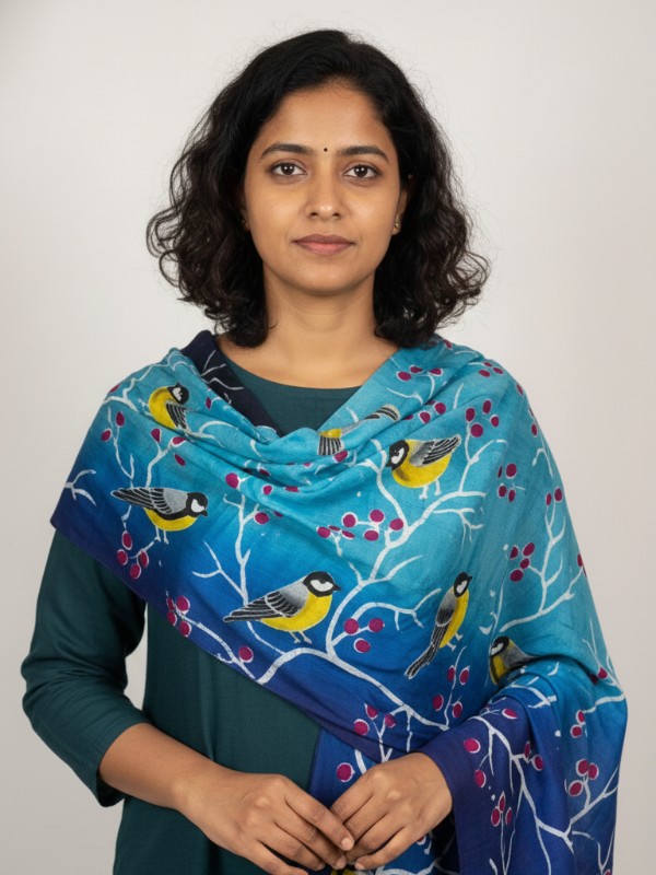 Pure silk hand painted stoles with tessels