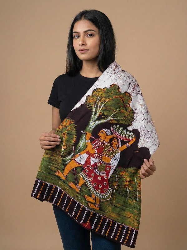 Hand painted thick cotton shawls