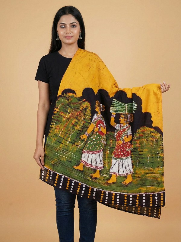 Hand painted thick cotton shawls