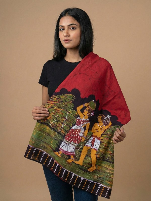 Hand painted thick cotton shawls