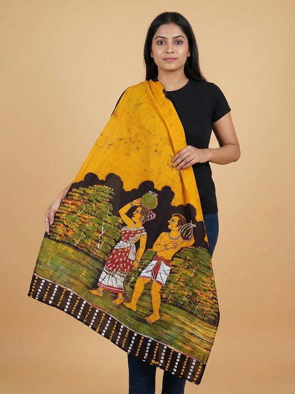 Hand painted thick cotton shawls